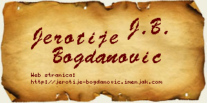 Jerotije Bogdanović vizit kartica